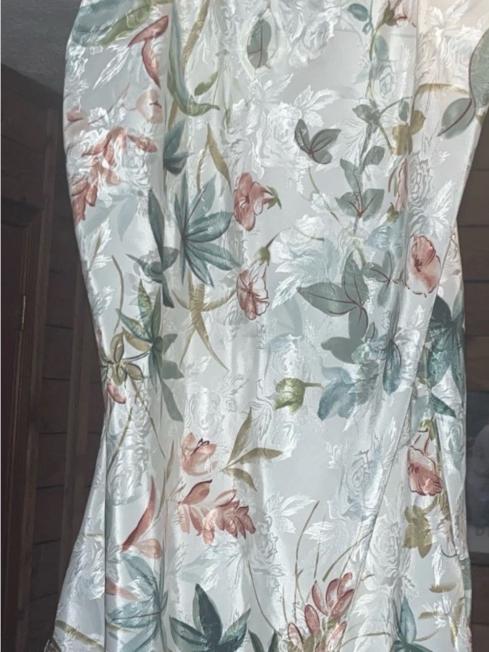 vintage satin floral chemise/slip nightgown from the brand California Miss
